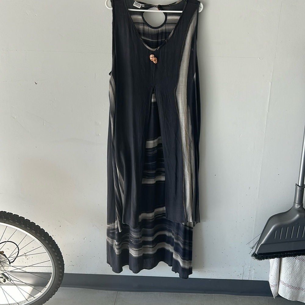 Lagenlook grunge maxi dress xxxL or 3X artsy Wimpsygoth dark romantic